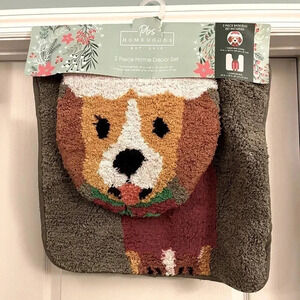 HomeGoods 2 Piece Holiday Bath Toilet/Rug Set